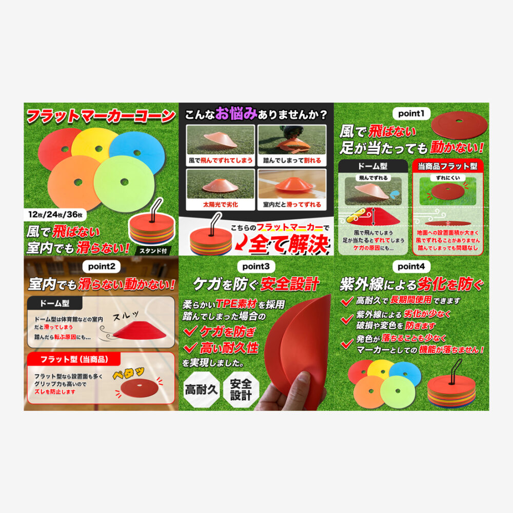 フラットマーカーコーンのamazon画像制作